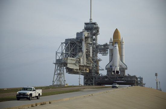 Space Shuttle Atlantis on the launch pad